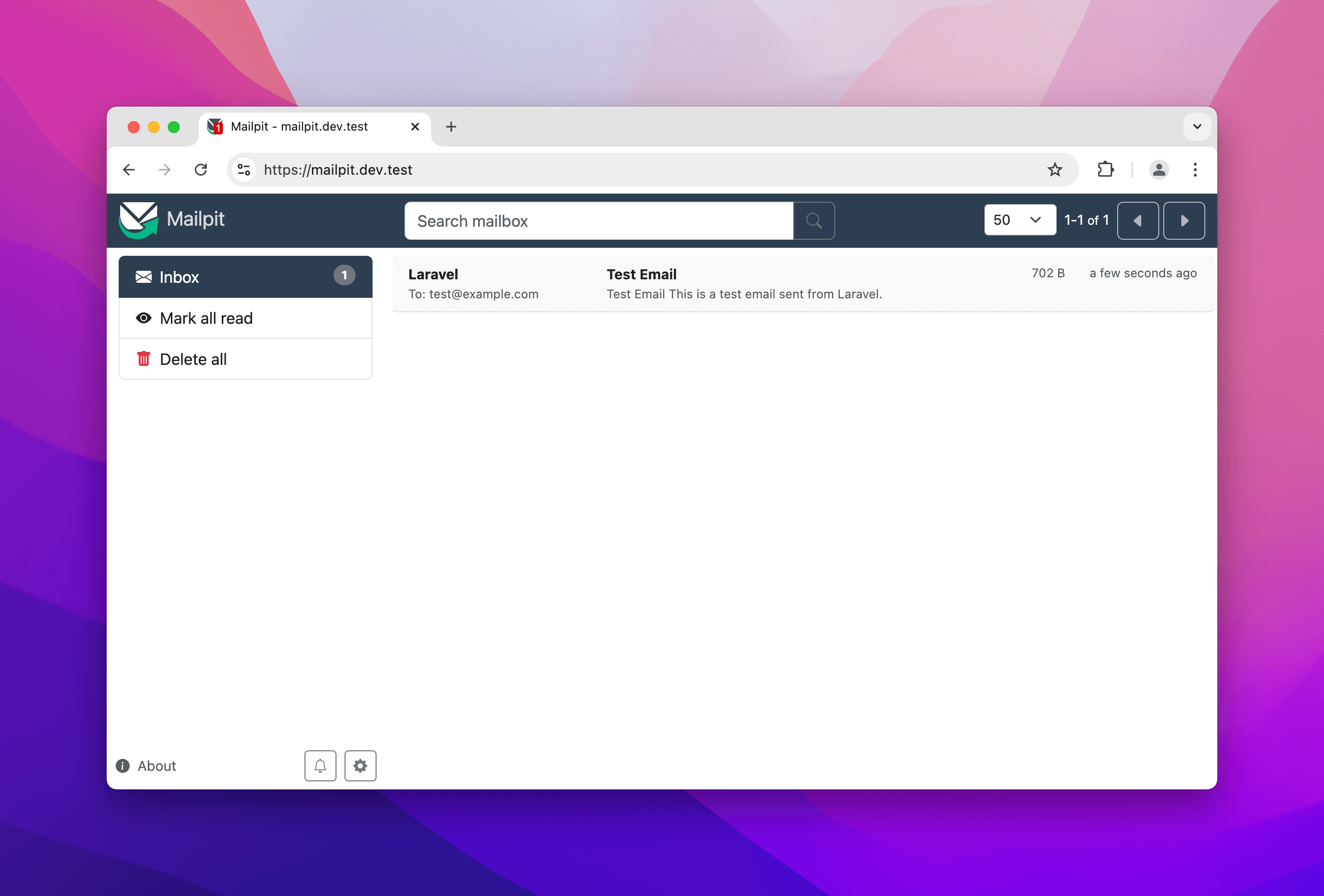 Mailpit UI